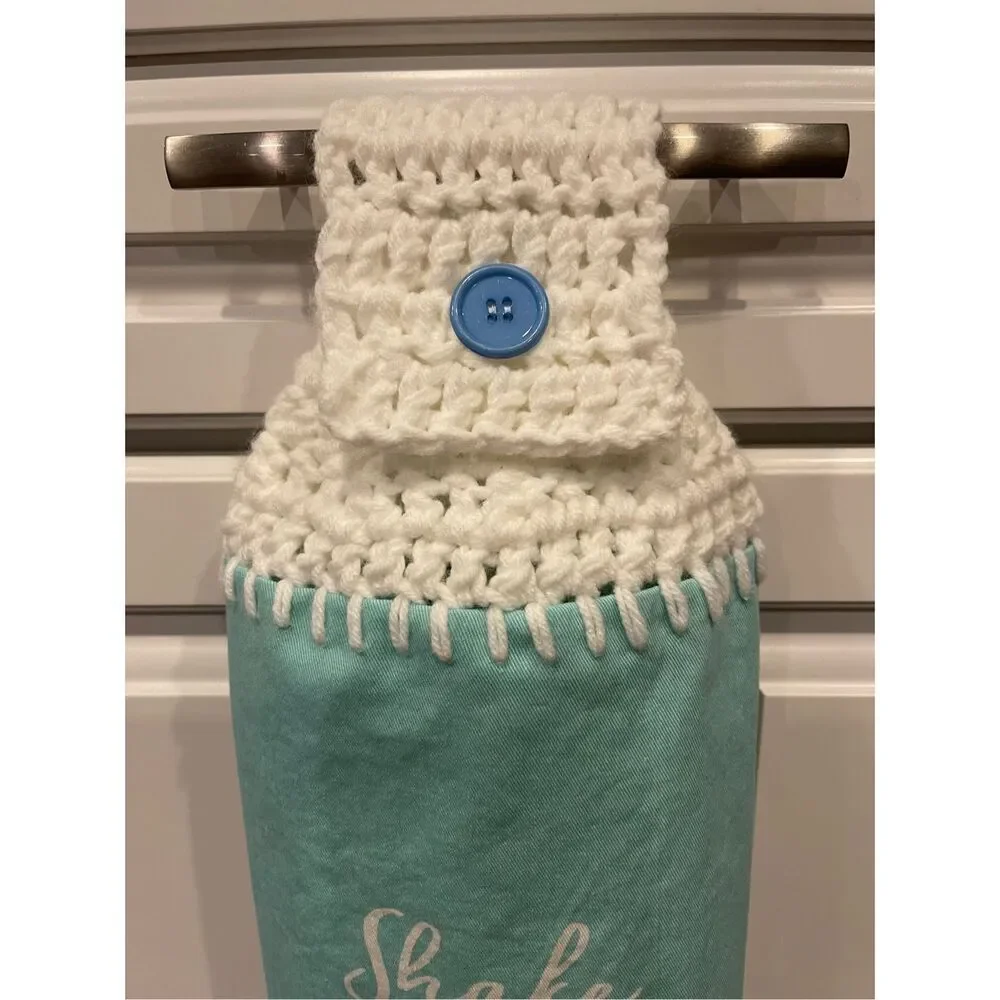 Crochet Top Kitchen Towel- Shake It Off (Salt And Pepper Shakers)